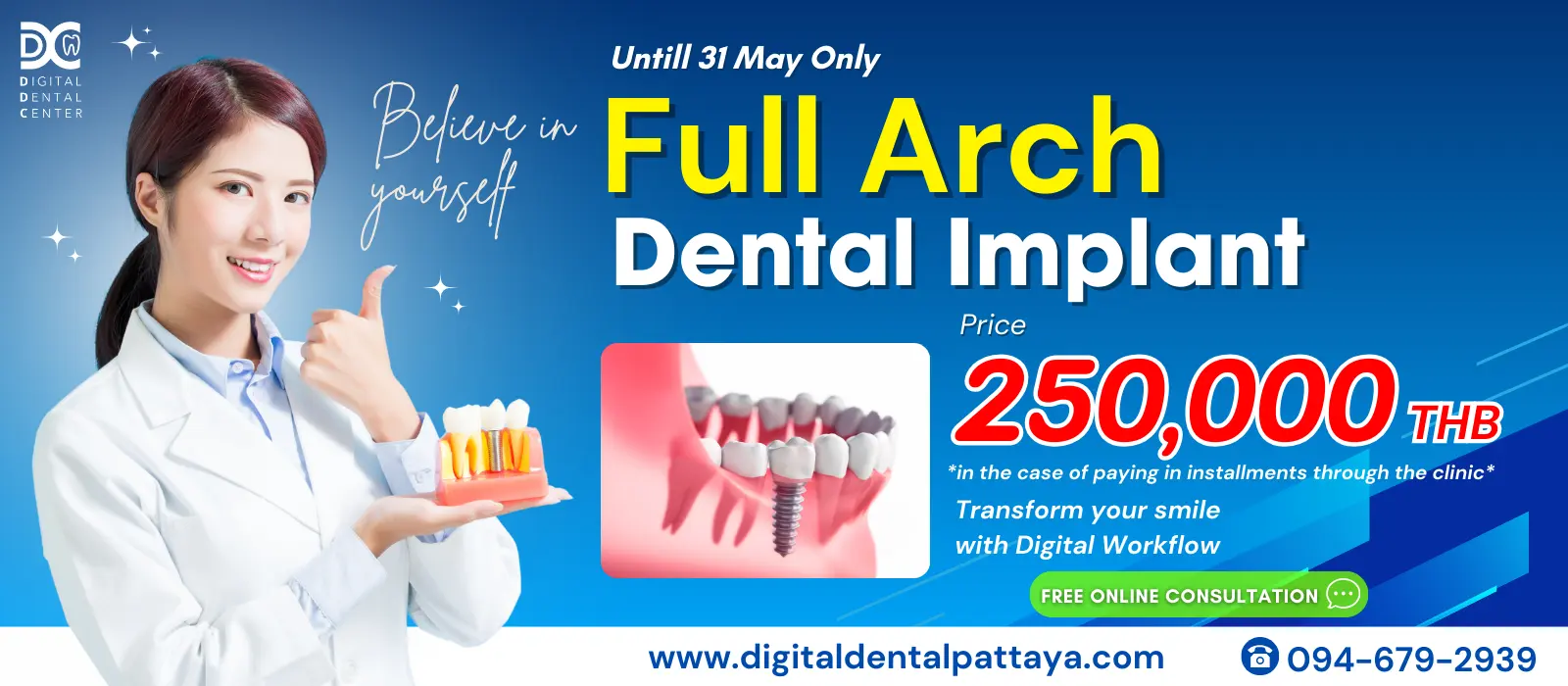 Dental Implant promotion at Digital dental Center Pattaya